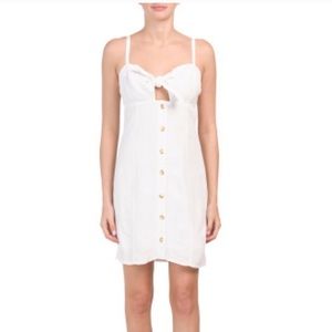 Red Carter Knotted Button Front Dress White New With Tags